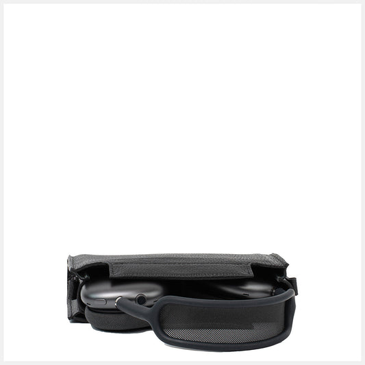 Leather Case with Adjustable Fabric Strap for AirPods Max (Black)