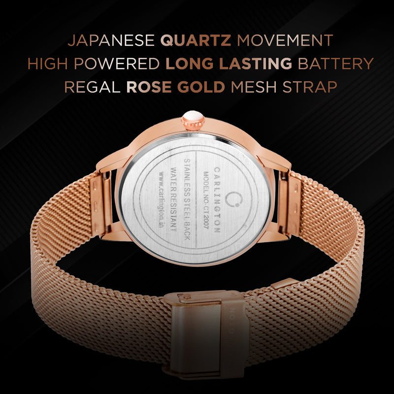 Carlington Elite Ladies Self Adjustable Mesh Strap Water Resistant Analog Watch